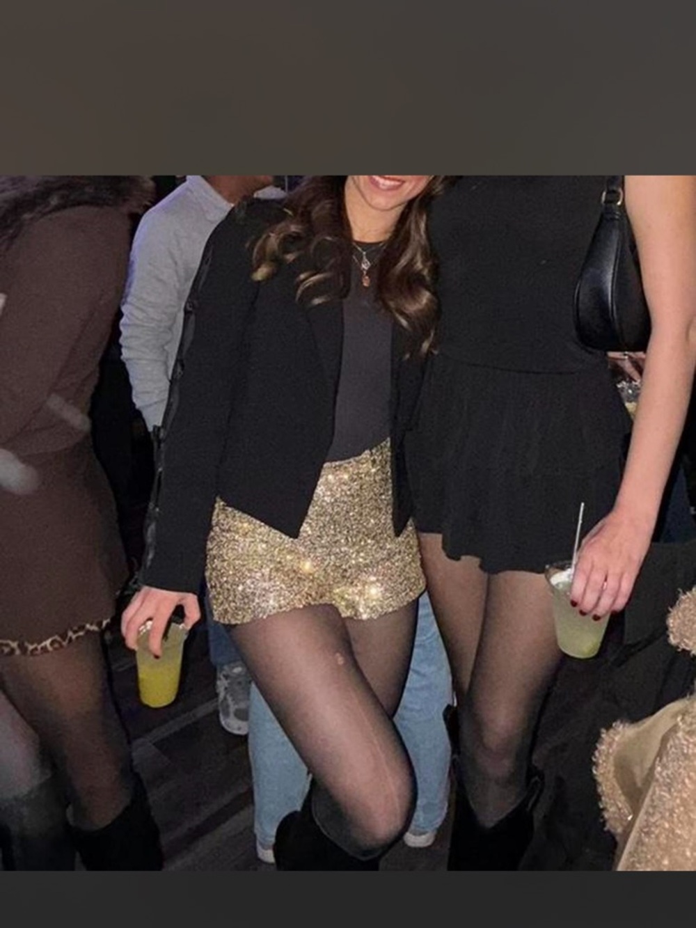 Zara Gold Sequin Mini Shorts - Picture 4 of 4